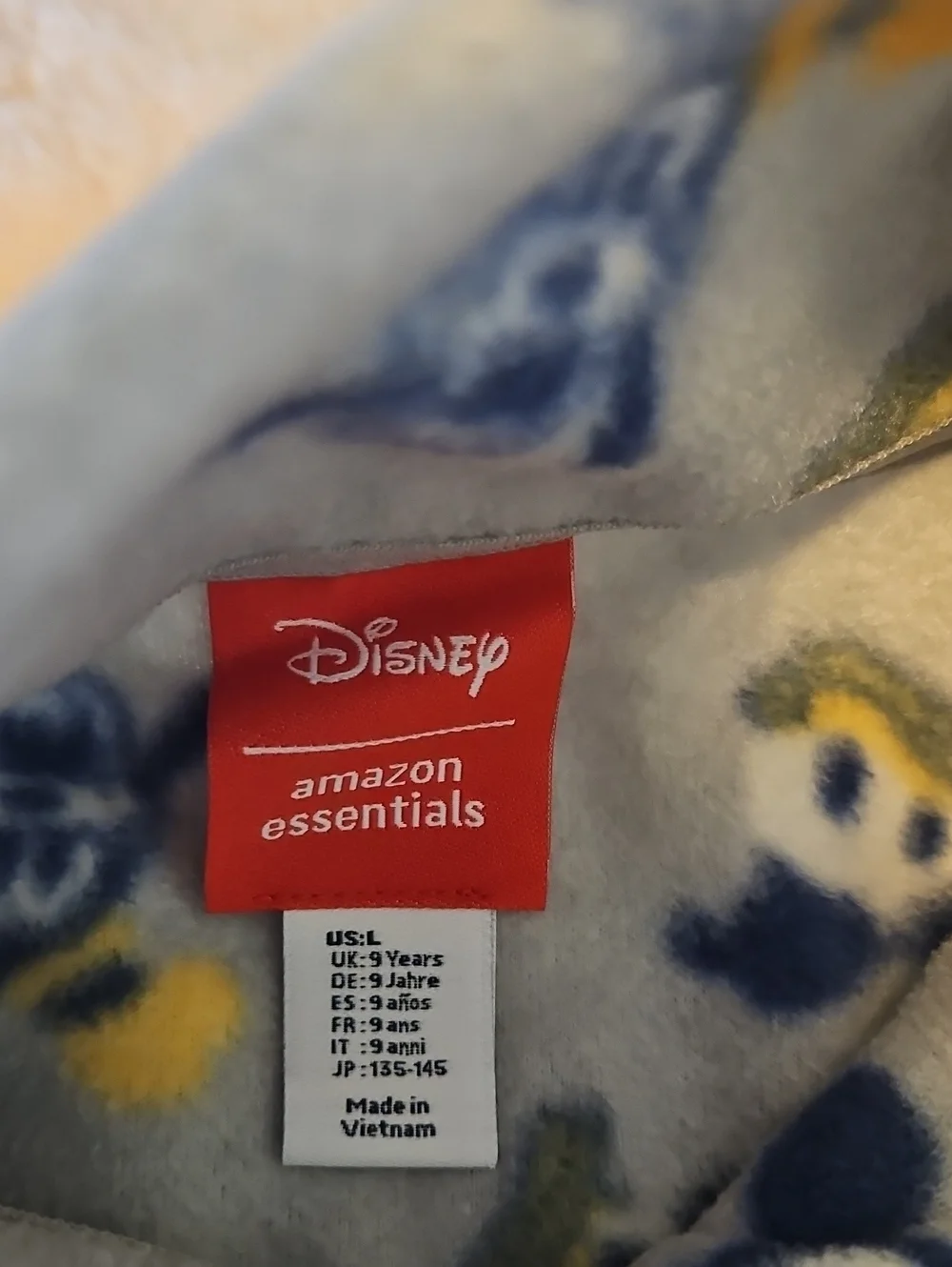 Kids' Disney Grey Fleece Vest with Disney Character Print